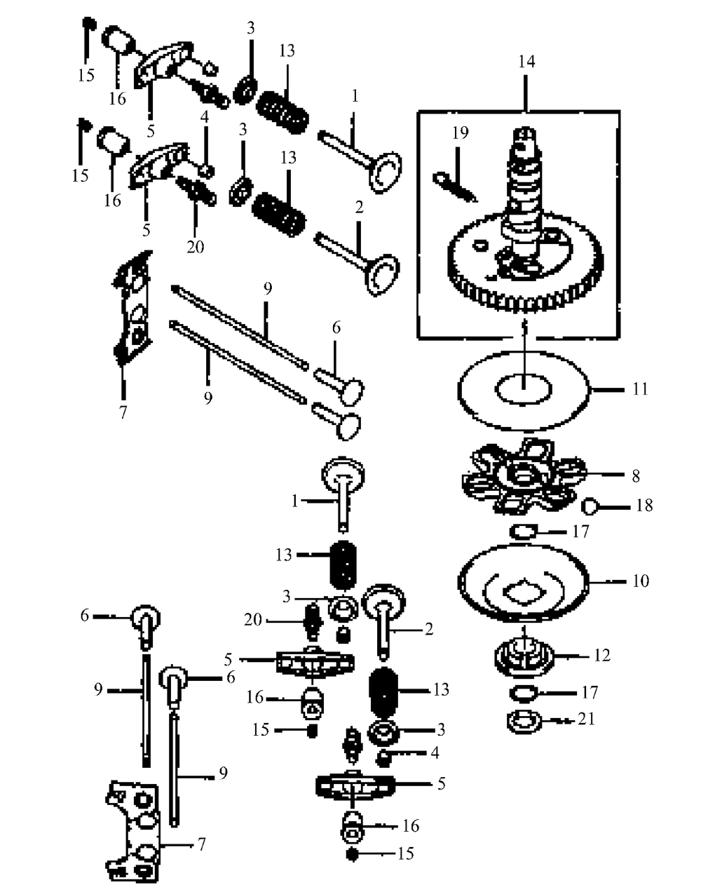 Fh451v-As03 Valve And Camshaft Diagram and Parts List for G1548 55AE232S150-WAM Cub Cadet Lawn Mower